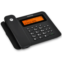 摩托罗拉(MOTOROLA) CT260C 电话机座机 大屏幕免提双接口家用办公固定有绳电话机固话座机 (黑色)