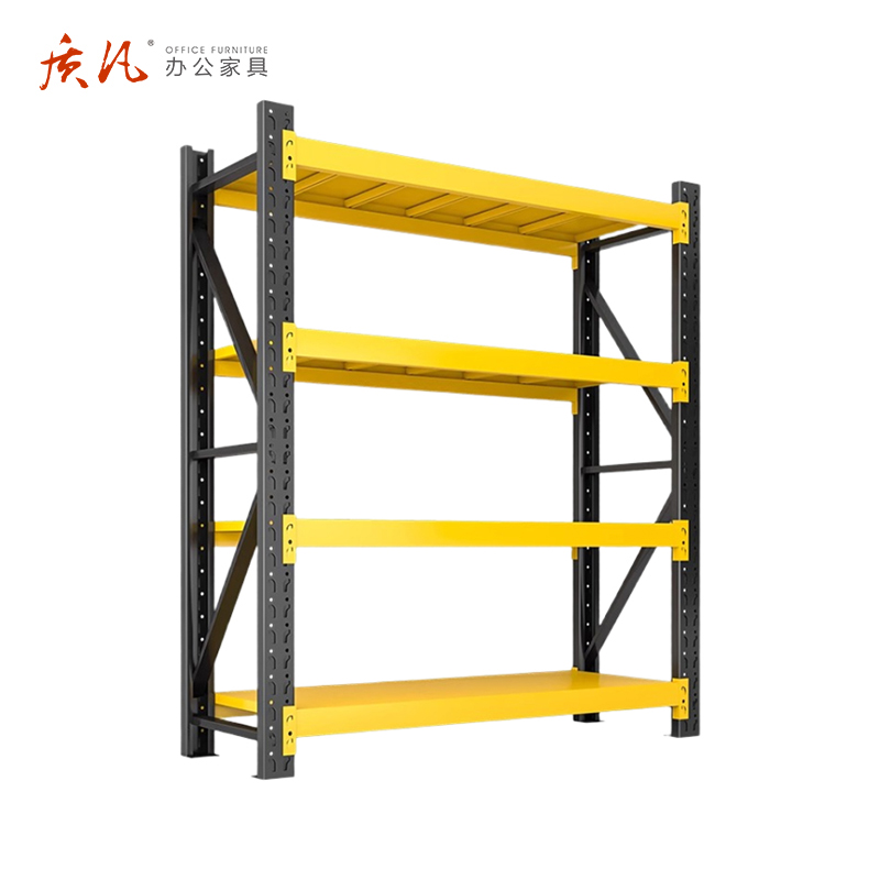 质凡货架置物架黑黄色仓储重型货架ZF-HJ277 承重500kg 1500*500*2000高清大图