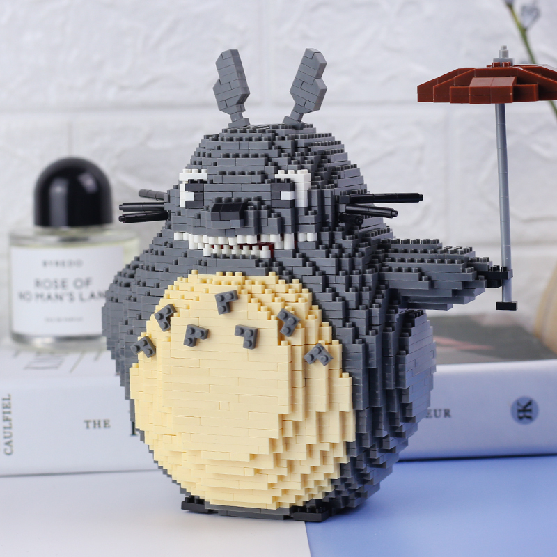 兼容樂高男女孩玩具迷你拼装微型钻石卡通漫画龙猫积木