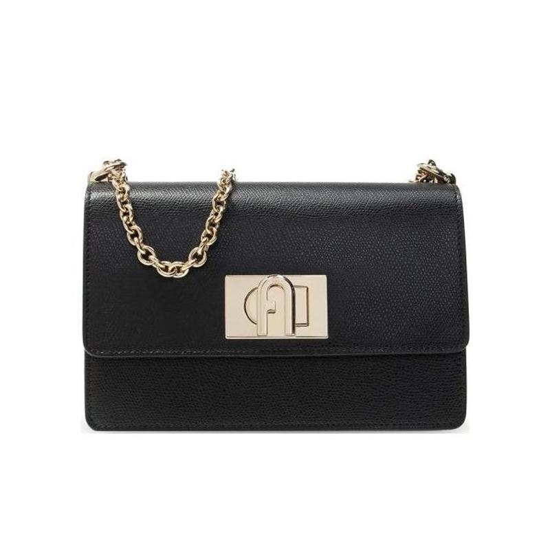 FURLA真皮旋扣单肩包金色五金链式肩带百搭配色女士斜挎包