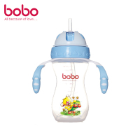 乐儿宝(bobo)一瓶两用PP学饮杯260ML蓝色 适用6个月以上 水杯水壶