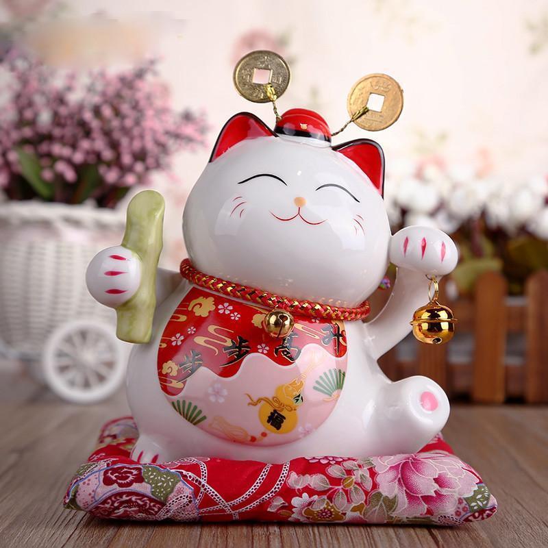 摆件 招财猫摆件 陶瓷存钱罐储蓄罐 家居装饰品摆设 店铺开业乔迁新居礼品-金运大福