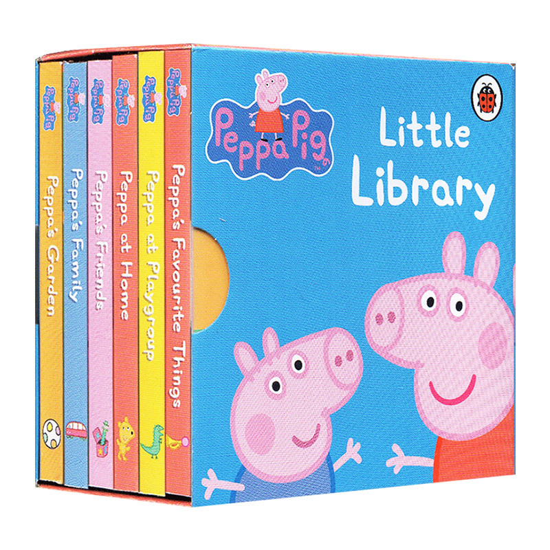 佩奇英文原版绘本6册手掌纸板书peppapiglittlelibrary粉红猪>800_800