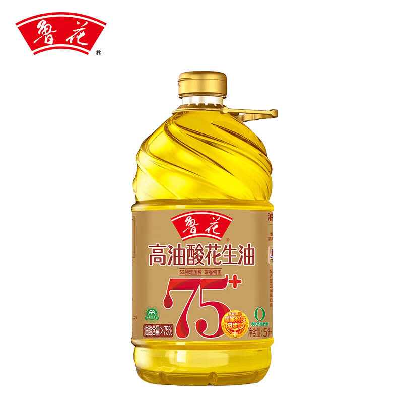 鲁花 5S压榨高油酸花生油5L高清大图