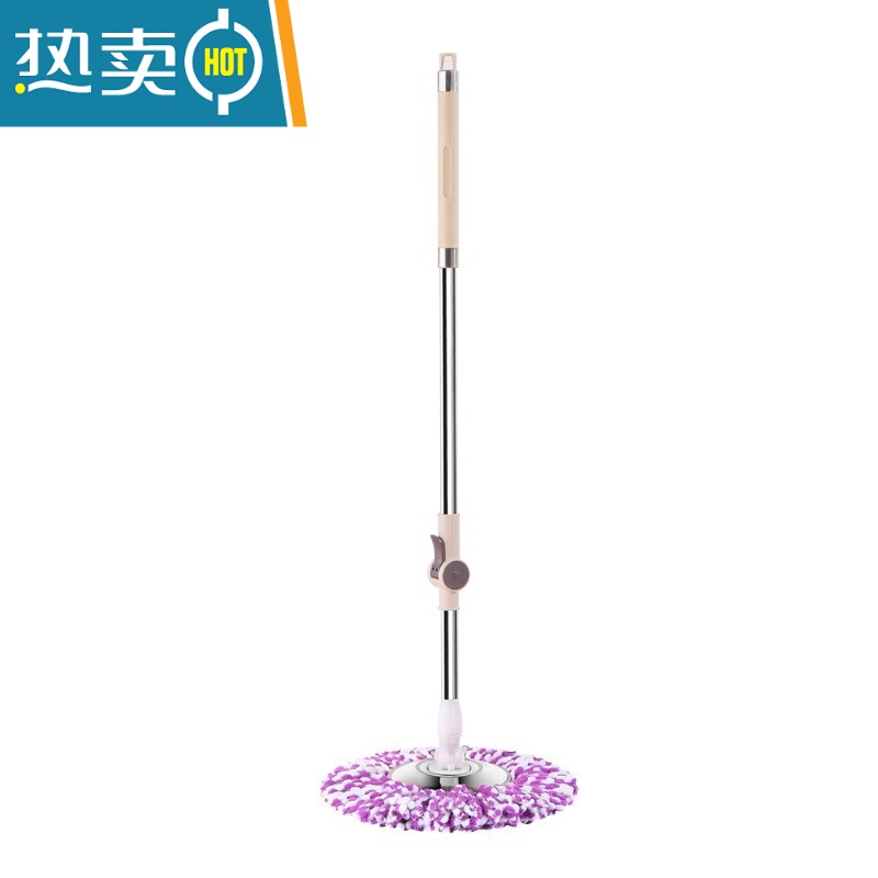 敬平通用不锈钢加粗手压自动拖把杆旋转甩水拖布杆拖头替换配件高清大图