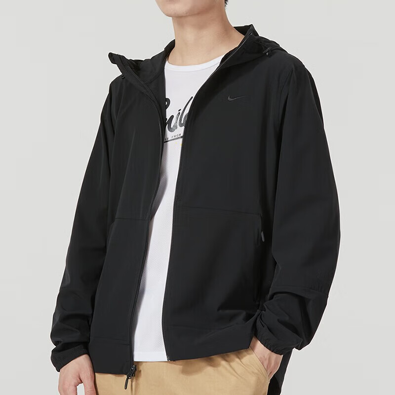 耐克(NIKE)男装新款跑步健身训练运动服户外防风梭织夹克休闲外套IB2242-010 ZP FB7552-010/黑色 M
