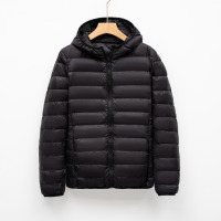 简约百搭休闲新款轻薄黑色女羽绒轻便女款连帽羽绒服 3XL 黑色