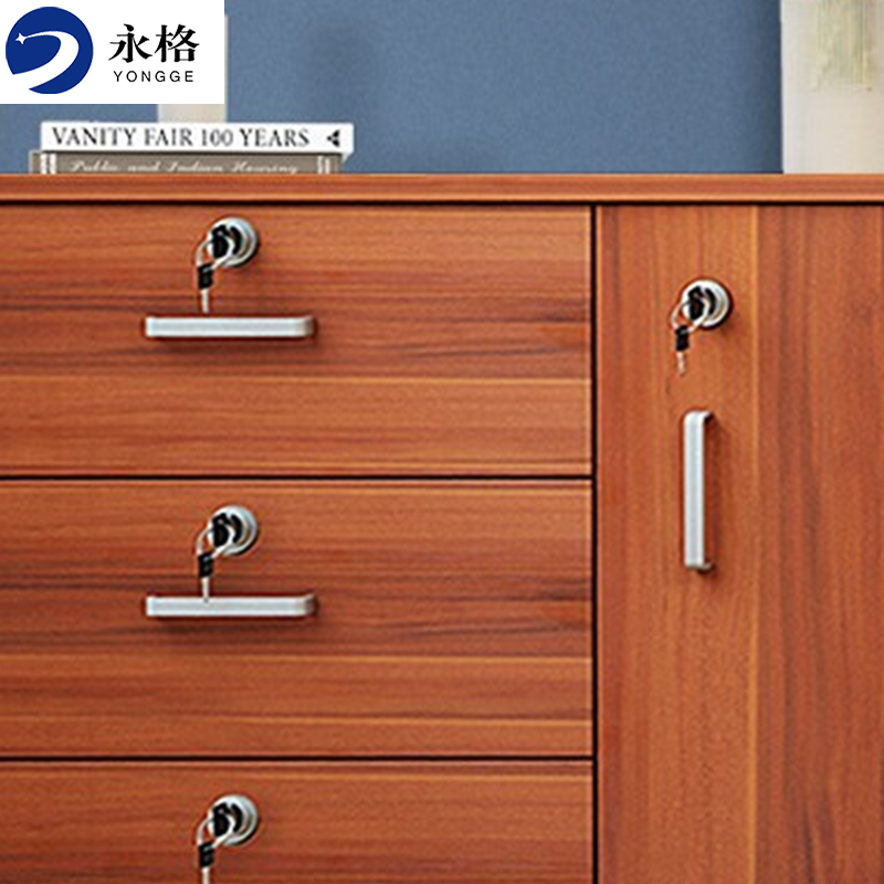 永格 文件柜活动柜办公柜资料储物柜办公桌下柜矮柜红栗色高清大图