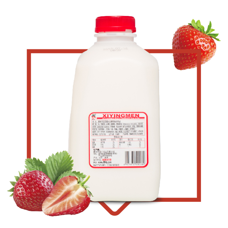 藏密灵菇草莓味发酵型酸奶饮品 1kg*4/箱