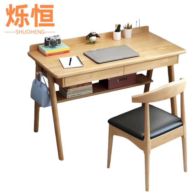 烁恒 书桌 1m+椅 套高清大图