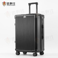 忠将仕 多功能行李箱万向轮结实耐用旅行密码拉杆箱 黑色20英寸 ZJS-A996S-8088H-20