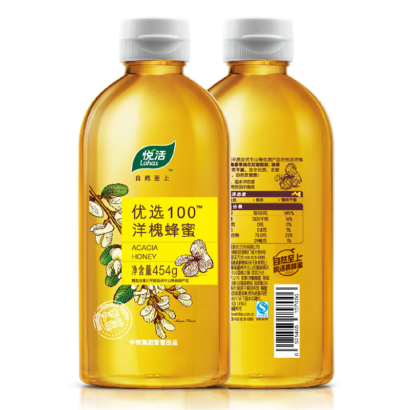 [中粮我买网] 悦活 优选100洋槐蜂蜜454g*2