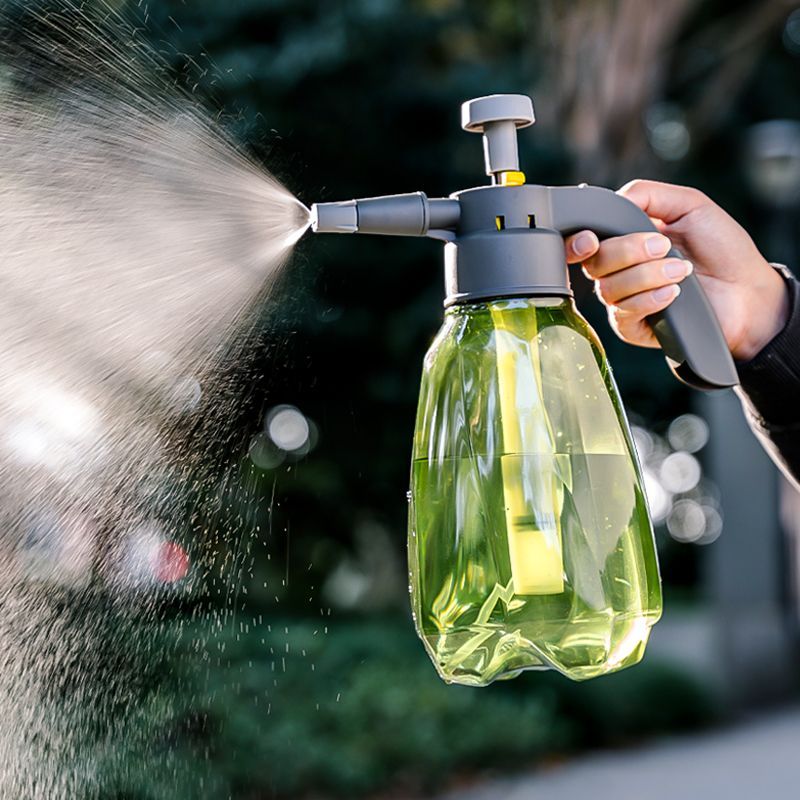 手动气压式浇花喷壶洒水壶浇水壶园艺工具喷雾器喷水壶花洒小喷壶-【园艺喷壶】;1500毫升【短嘴+长嘴】灰高清大图