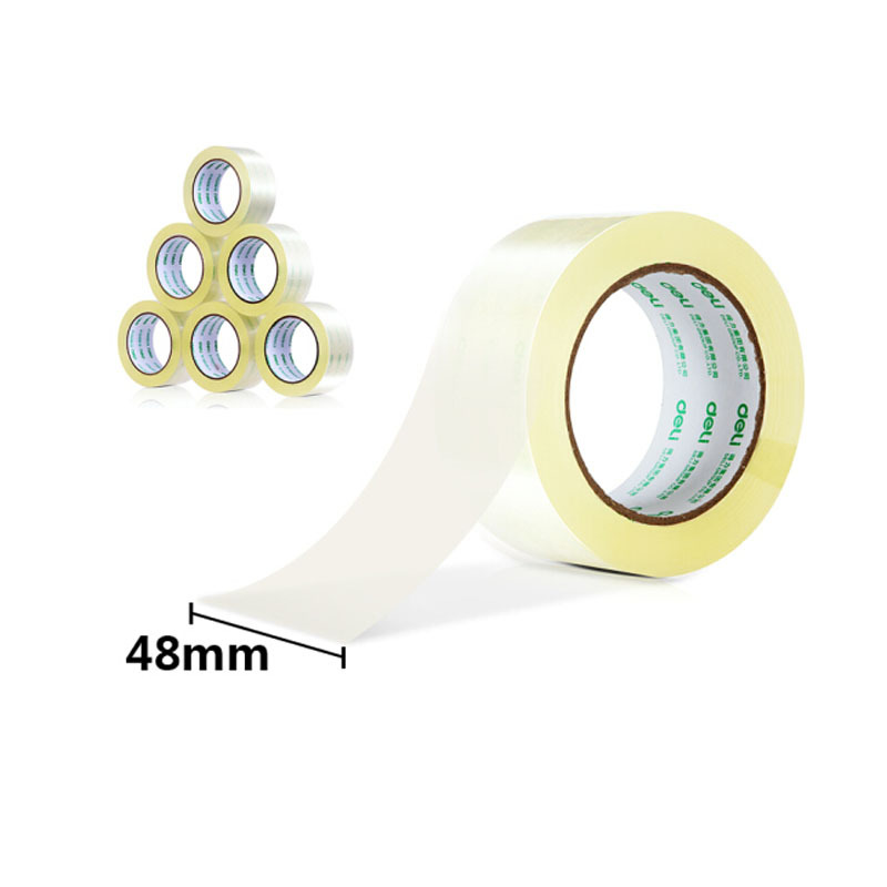 得力30205高品质高透明封箱胶带打包胶带 48mm*100y*50um(91.4m/卷) 6卷/筒 办公用品