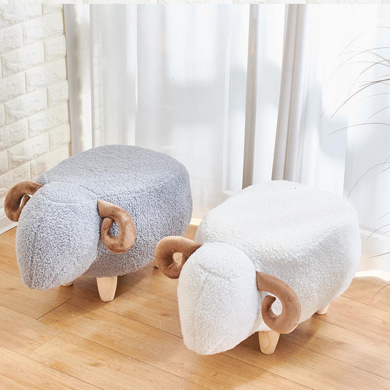 动物矮凳实木宝宝创意凳子新款家用毛绒沙发凳客厅休闲坐凳