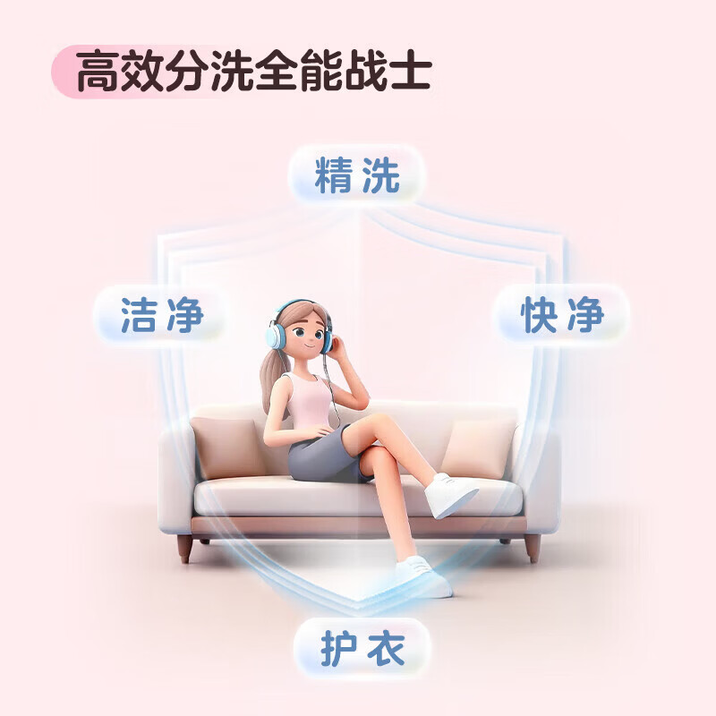 海尔懒人洗烘套装ProMax 双烘版12.5KG 一体操控滚筒洗衣机 HL12510-MHBLE/F697WU1高清大图