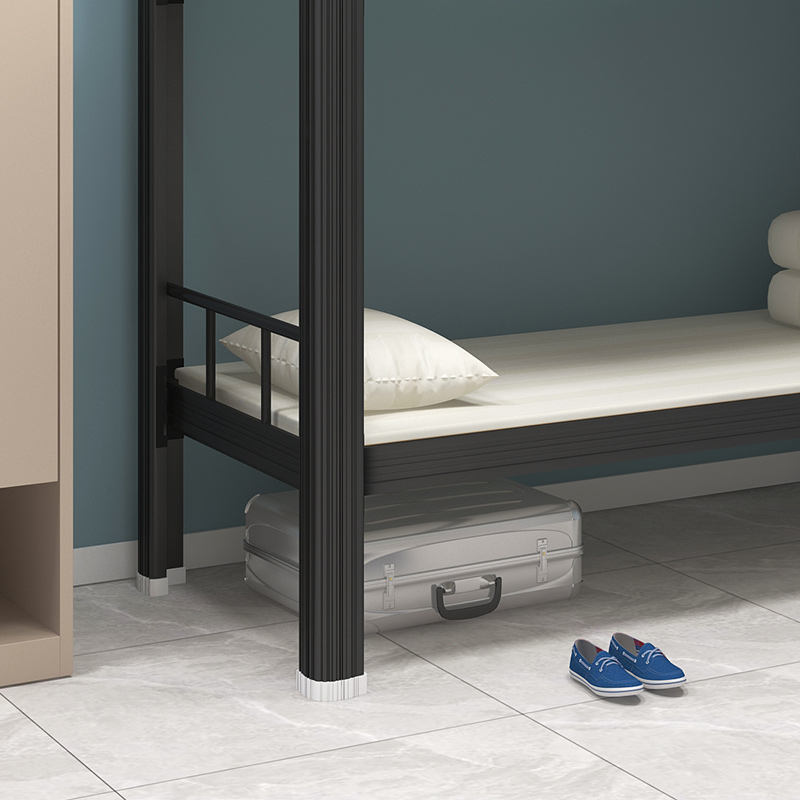 臻远 XCC-05 钢制型材床双层床员工宿舍上下铺学生公寓床双人床铁艺高低床 双层床1000宽黑高清大图