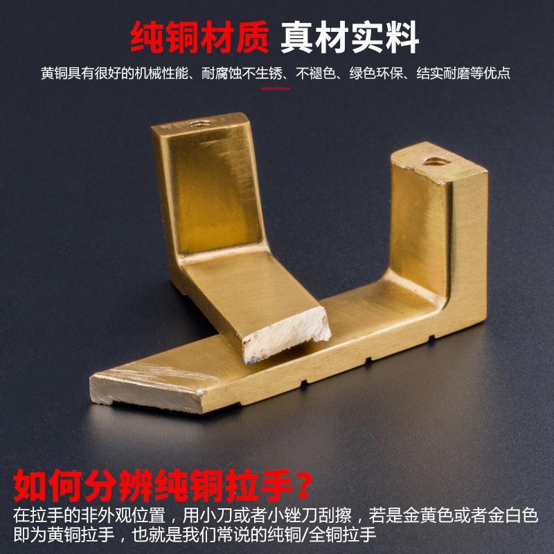 纯铜拉手仿古中式柜铜拉手新中式橱柜抽屉拉手衣柜把手黄古铜