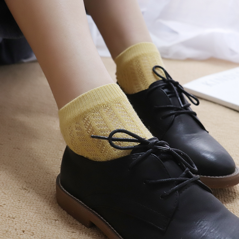 suntek春夏季女士日系森系白色船袜棉袜薄款色低帮网眼透气短筒袜子