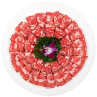 蒙都 内蒙古肥牛牛肉片(500g/桶)家庭速冻肥牛片火锅食材