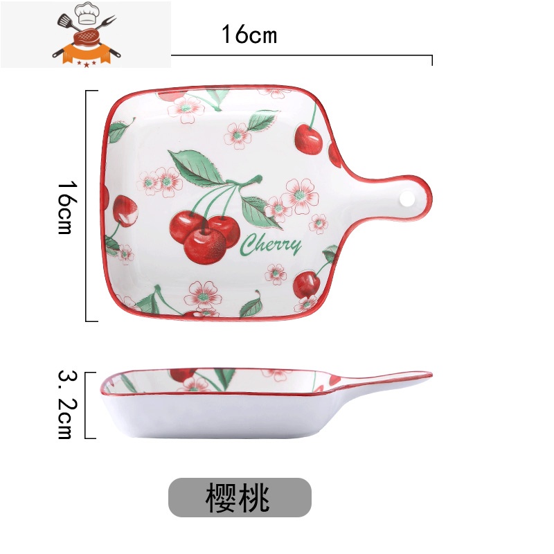 敬平创意北欧餐具网红盘子菜盘家用 单柄烤盘陶瓷可爱个性早餐盘碟子高清大图