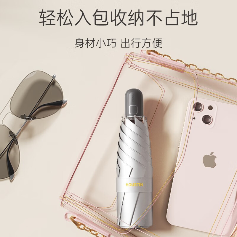 左都 ZD006双层钛银自动遮阳伞太阳伞 五折款 西柚粉高清大图