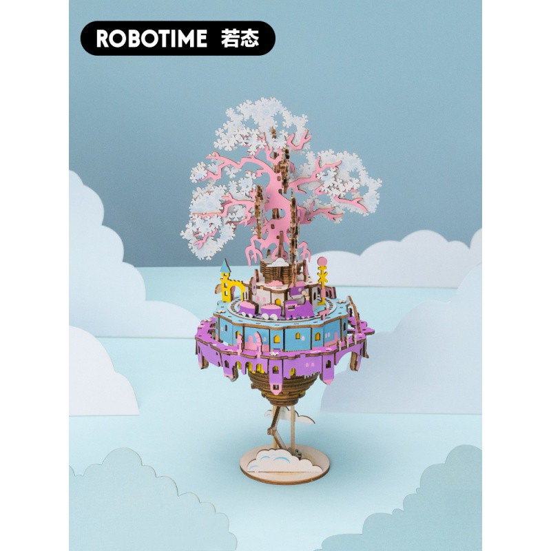 若来diy八音盒木质拼图音乐盒手工制作生日女生天空之城三维工匠曲中