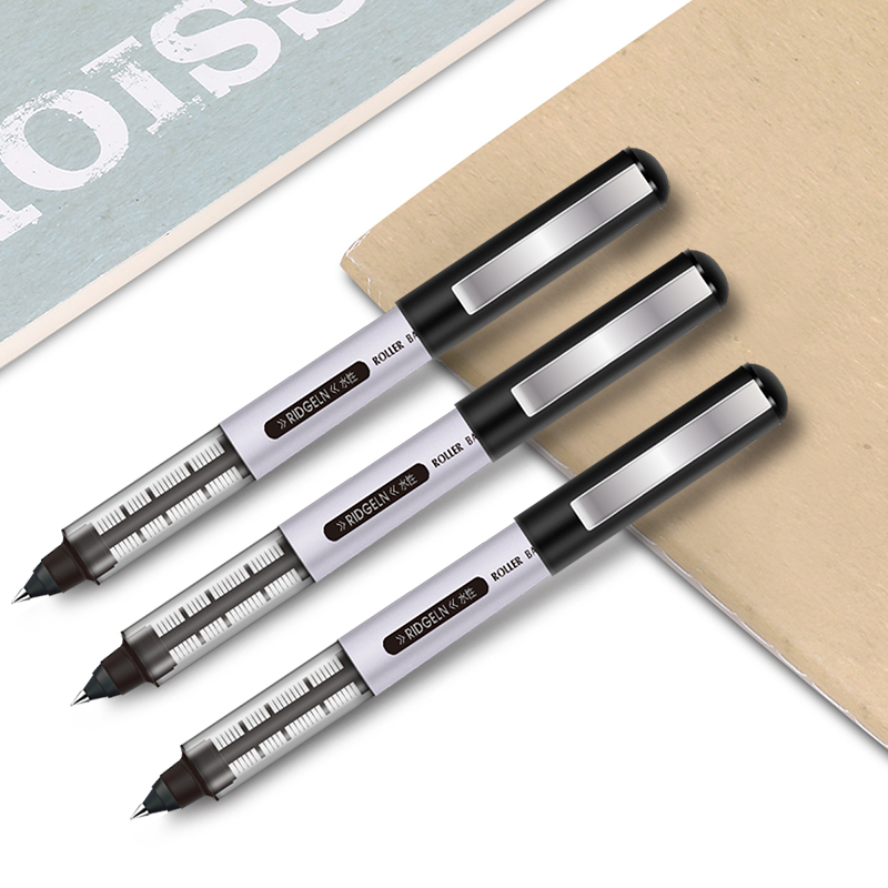 得力S656宝珠笔0.5mm (黑)(12支盒) 碳素水笔 签字笔 办公笔 中性笔