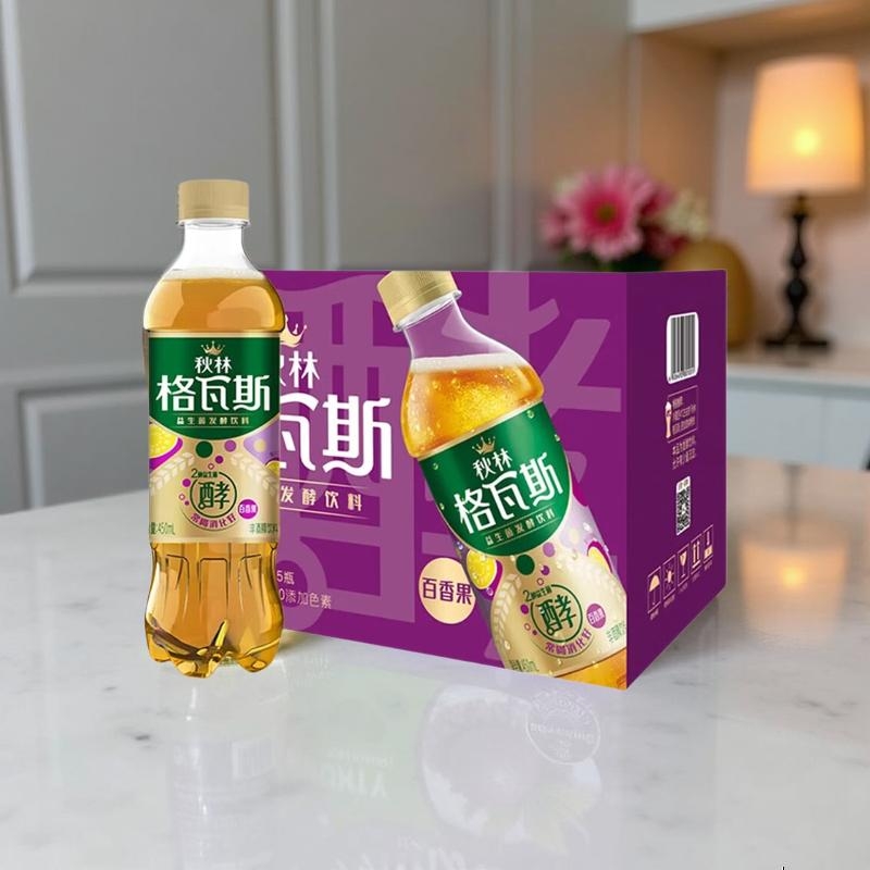 秋林格瓦斯面包发酵饮料百香果味450ml*15瓶