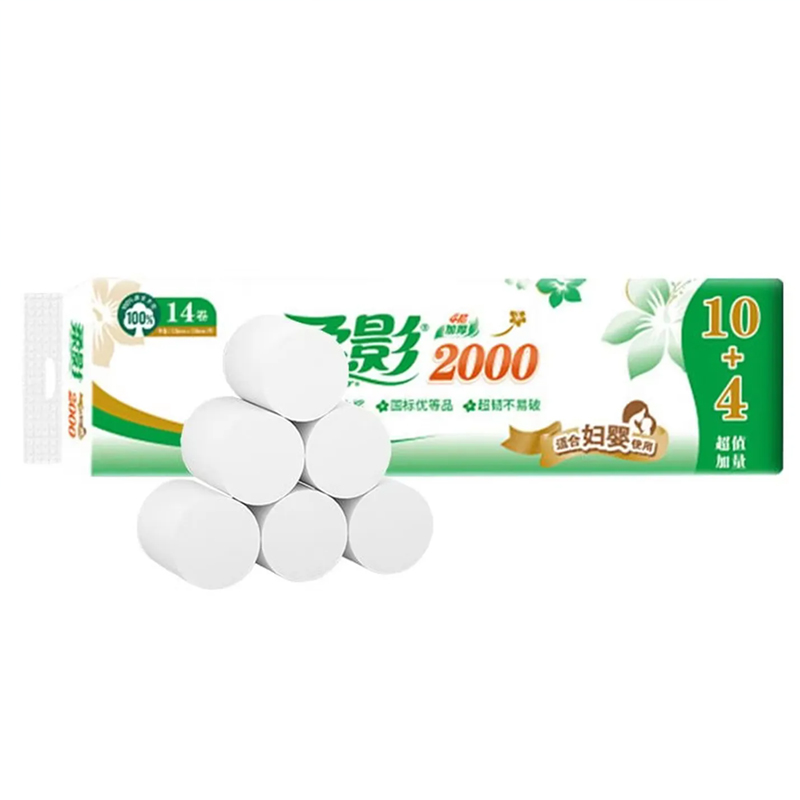 心相印柔影2000g无芯卷纸171mm*138mm*4层14卷RW1214 6提/件高清大图