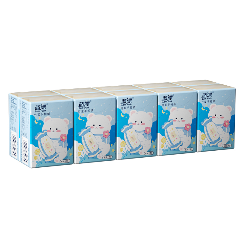 蓝漂 LP-40355本色迷你手帕纸10包*1条