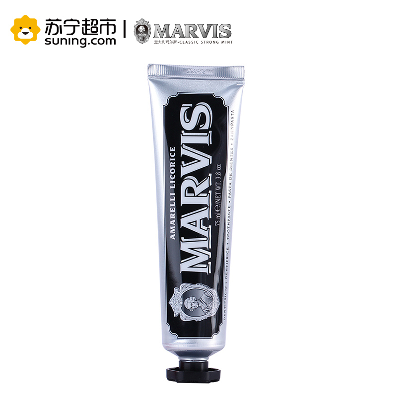 玛尔斯 (Marvis)黑色甘草薄荷牙膏 75ml (欧洲原装进口)