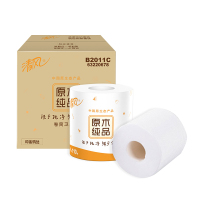 清风 卷纸 原木纯品系列 4层110克32卷(绒点压花)有芯卷纸 卫生纸 厕纸