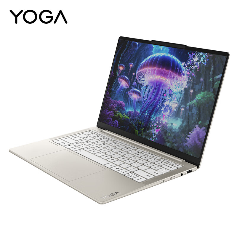 联想(Lenovo)YOGAAir14 Aura AI元启触控屏轻薄笔记本电脑 2代酷睿Ultra5-228V 32G 1T 2.8K 120Hz高刷触控OLED 浅海贝高清大图