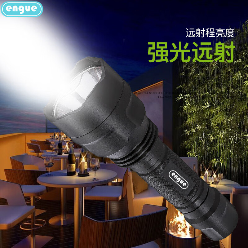 恩谷(ENGUE) engue恩谷 强光手电筒远射五档强光中光弱光暴闪LED充电式应急灯EG-C8高清大图