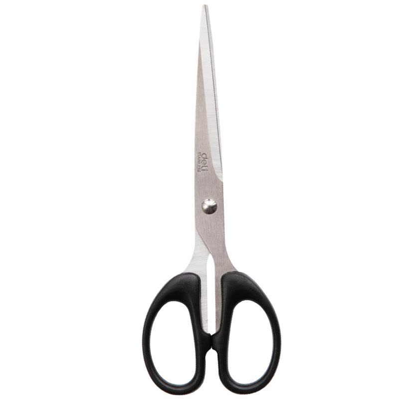 得力(deli)180mm中号办公生活剪刀黑色6009 5把装图片