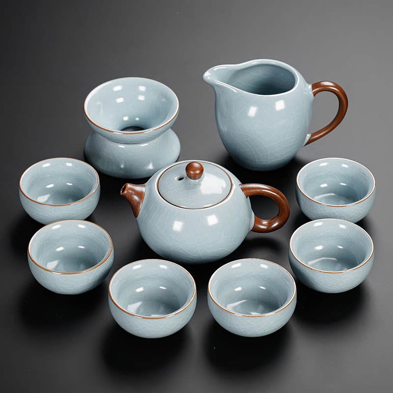 法耐(fanai)茶具茶盘套装家用高档轻奢陶瓷汝窑茶壶茶杯套餐客厅办公