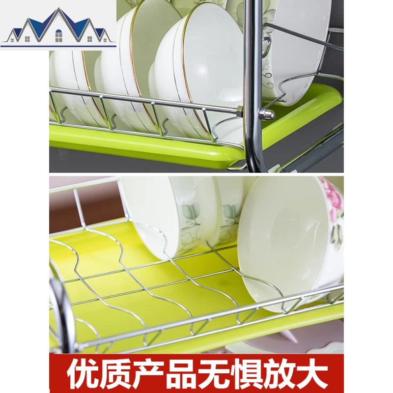沥水碗架碗碟盘子架晾洗放碗柜餐具碗筷收纳盒家用厨房置物架墙上 三维工匠高清大图