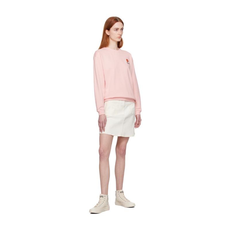 高田贤三(Kenzo)纯棉圆领刺绣徽标女运动卫衣春秋百搭套头休闲宽高清大图