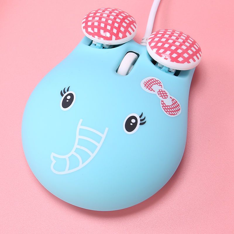 多款式有线鼠标可爱女生台式笔记本通用版卡通款usb儿童可用鼠标