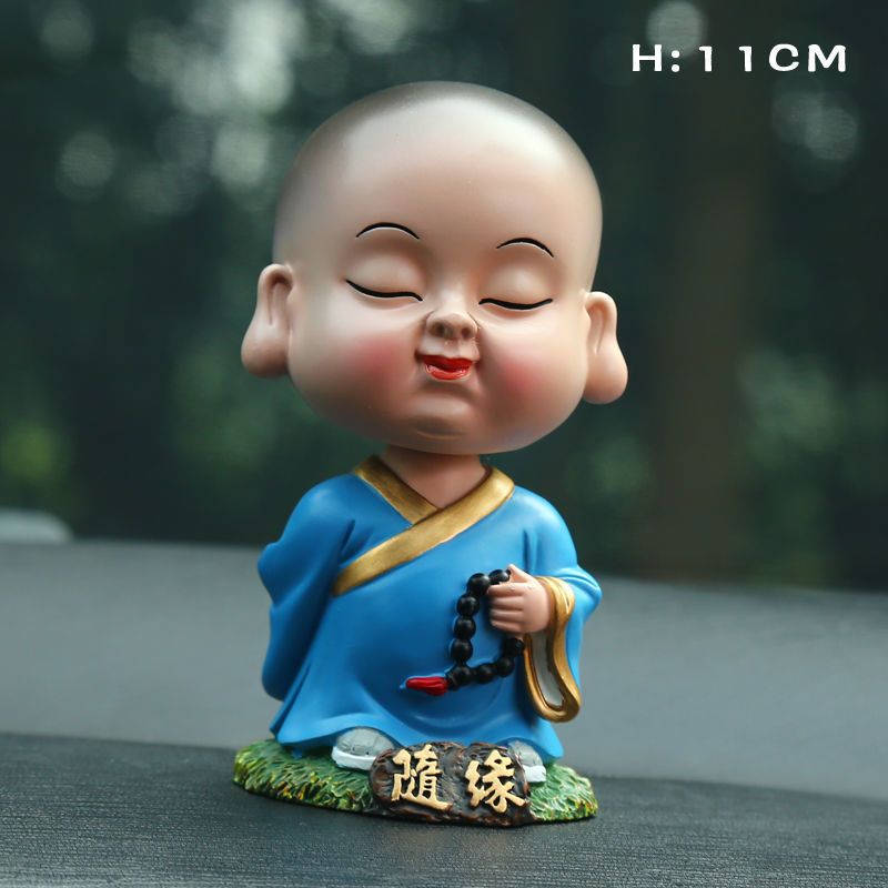 汽车摆件个性摇头小和尚车饰用品车载饰品创意可爱汽车用品 摇头随缘