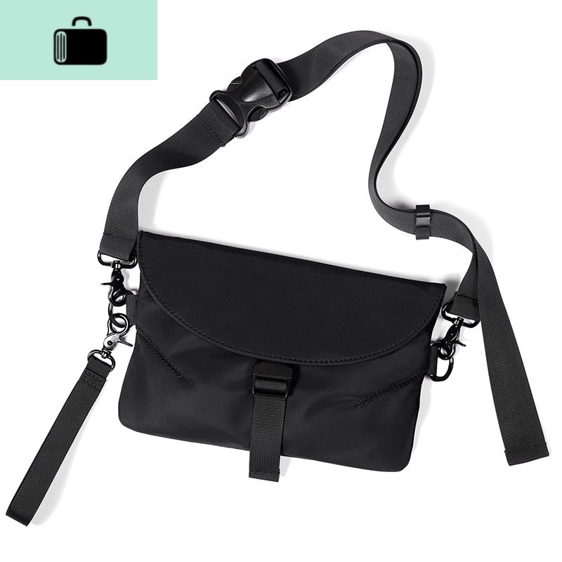 新款斜挎包韩版休闲单肩包男士包包手拿包女邮差包潮流胸包NEW LAKE 极酷黑男士手拿包