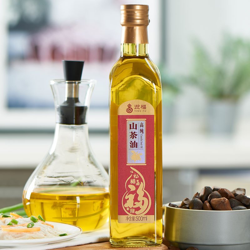 迎福高纯山茶油500ml 瓶装 食用油植物油 冷压榨茶籽油