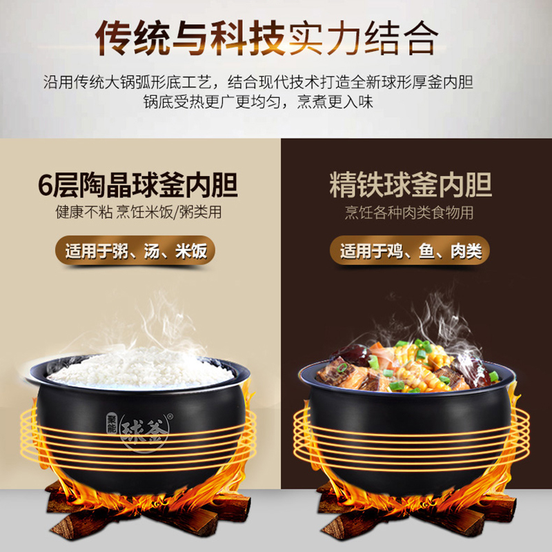 电压力锅SY-50YC01Q 5L球釜双胆大容量 电高压锅 智能电压力锅