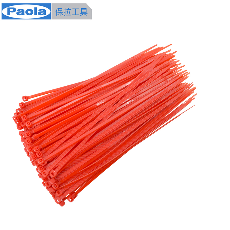 [苏宁自营]保拉(Paola) 红色优质尼龙扎线带3.6×250mm(100根)捆/绑/理/束线带 5865