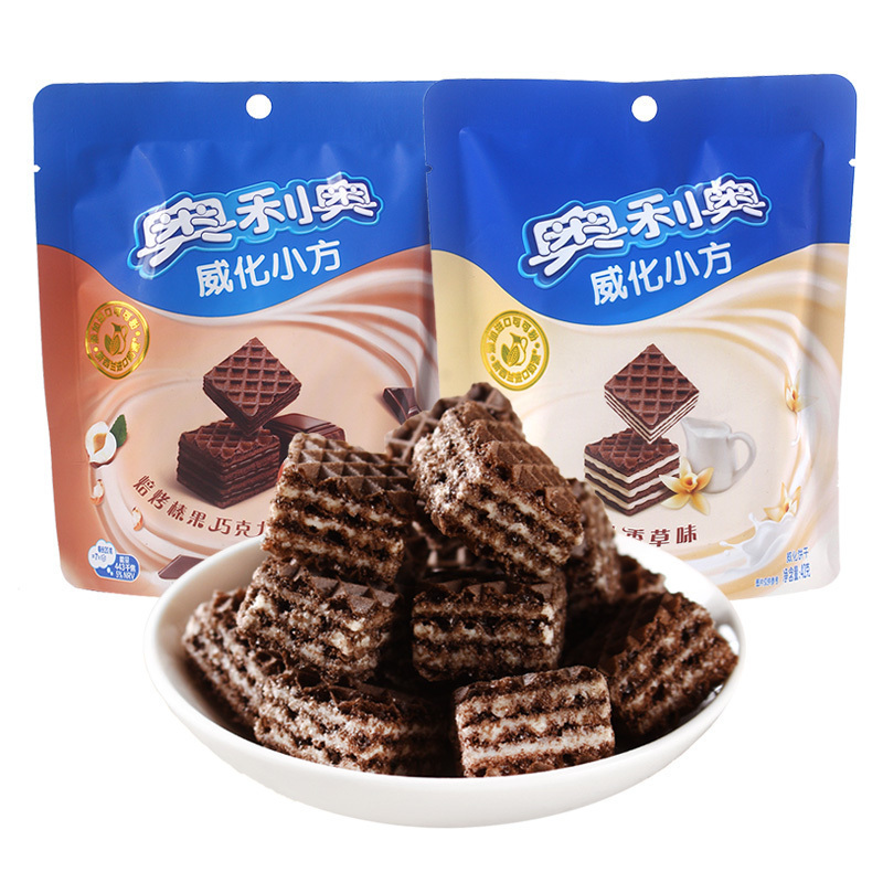 [第2件减10元]奥利奥威化小方42g*4袋香草巧克力饼干早餐代餐网红夹心