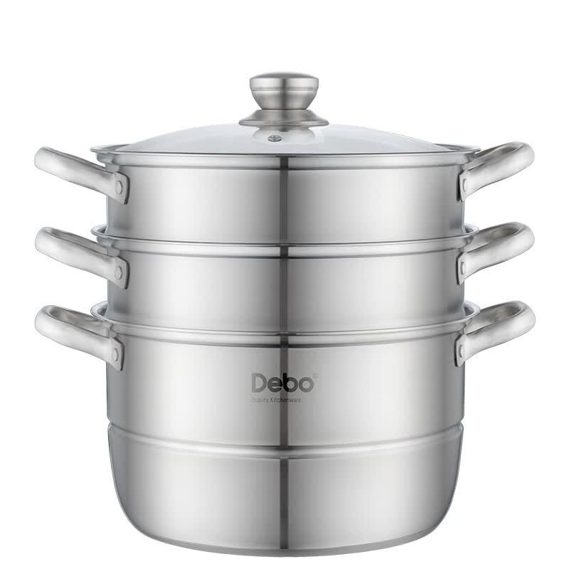 (顺丰发货)德铂(Debo)沃斯堡304不锈钢三层蒸锅28cm DEP-775