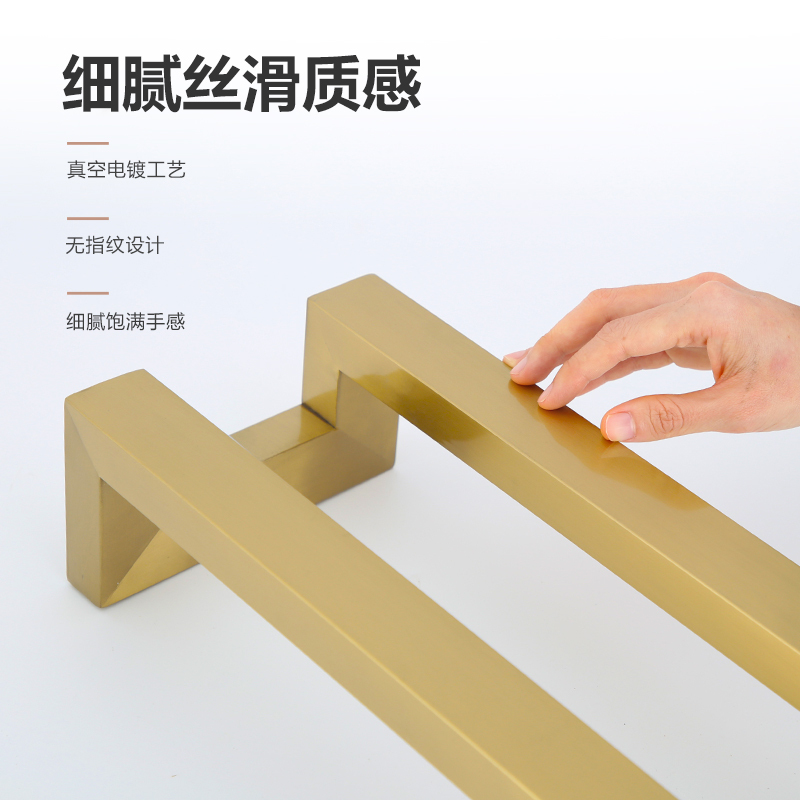 雅黑 多层烤漆无指纹 特厚双弯425mm长*孔距400mm 玻璃门拉手不锈钢方管黑色双弯灰白偏斜脚烤漆电镀有框地弹簧把手