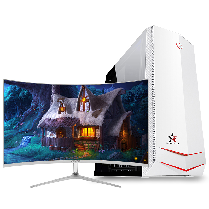 铭能 i9级八核E5-2660/GTX1650 4G独显/16G内存/480G SSD固态 台式电脑 台式机 电脑主机 组装电脑 家用办公学生游戏电脑台式DIY组装机+32英寸曲面