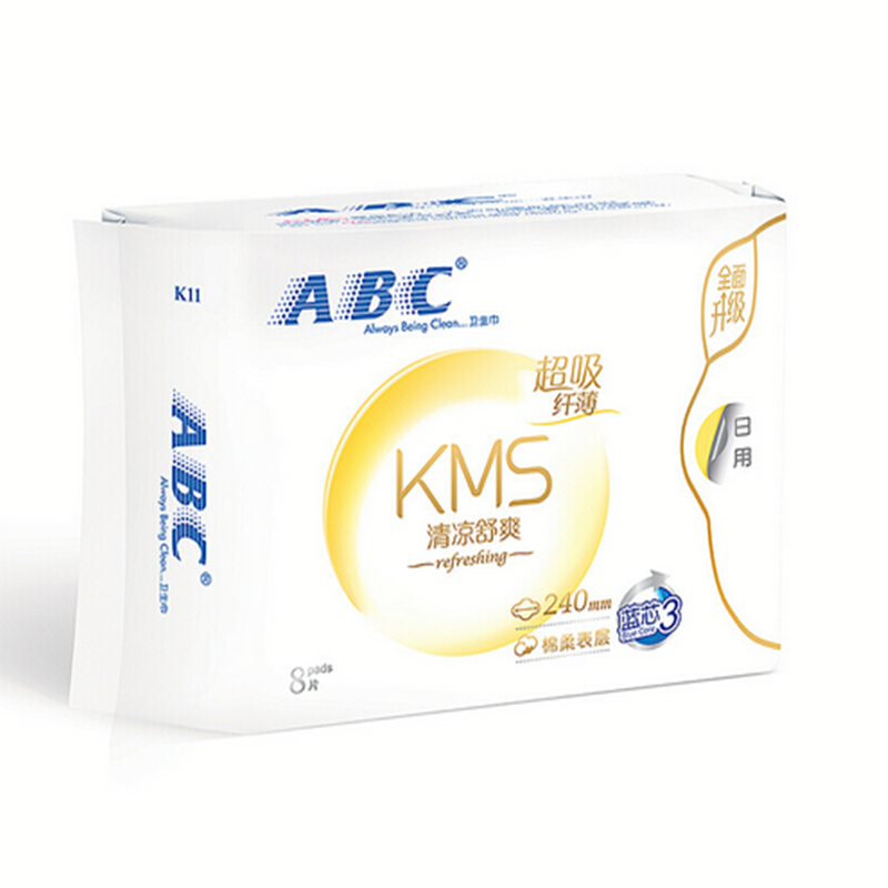 ABC卫生巾日用纤薄棉柔240mm*8片 姨妈巾K11高清大图